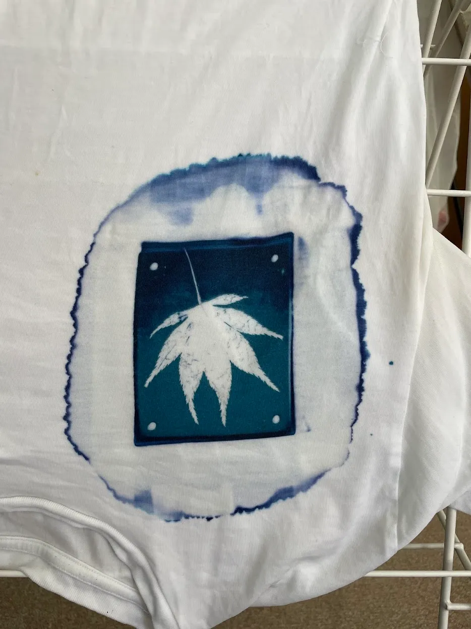Final cyanotype with spillage