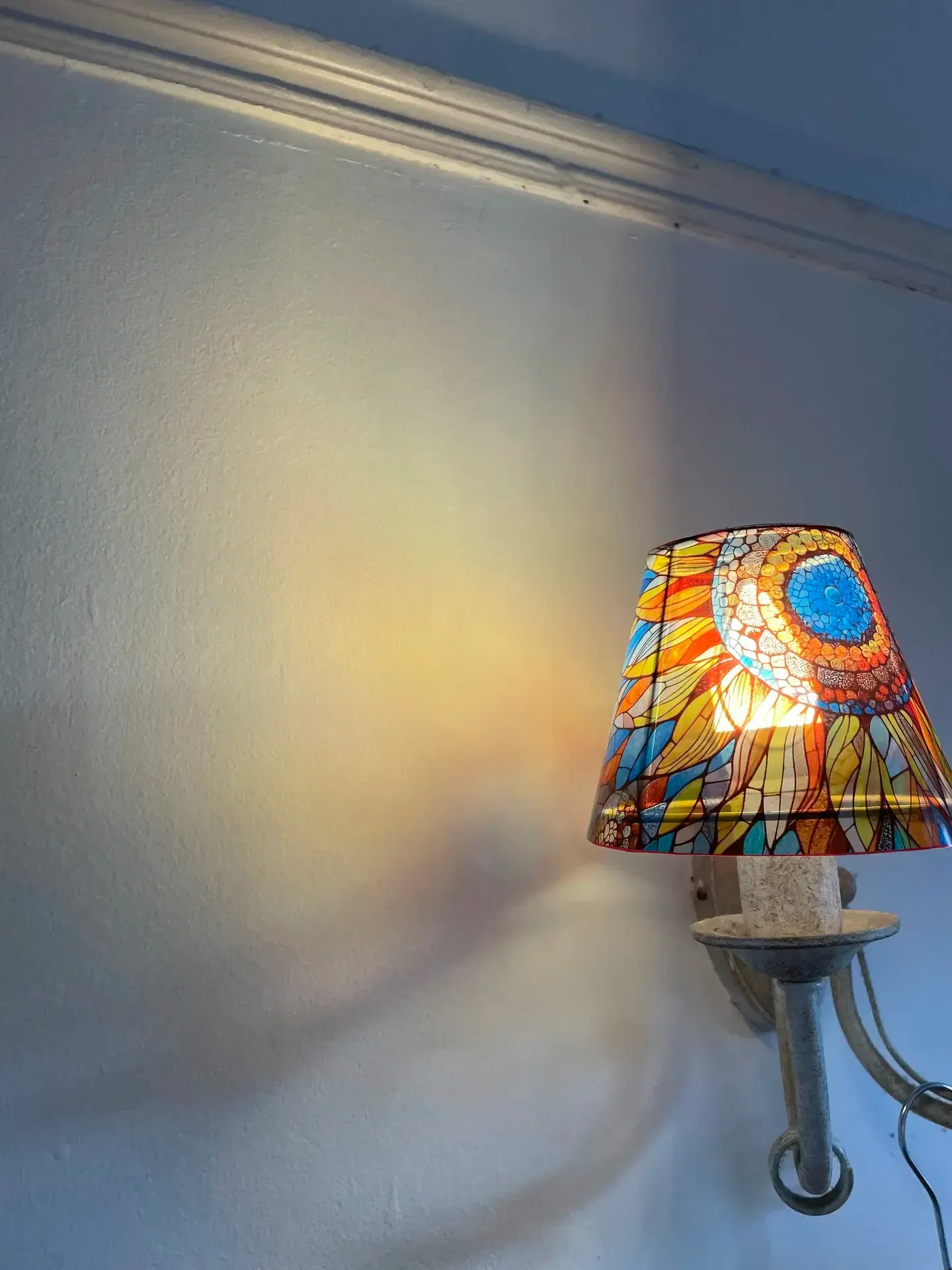 Mounted seethrough lampshade closeup